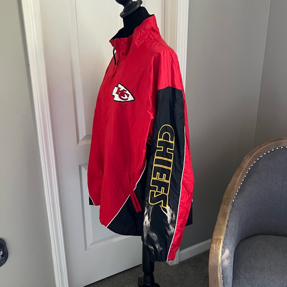 NFL Red and Black Kansas City Chiefs Windbreaker Jacket Vintage - Picture 2 of 7